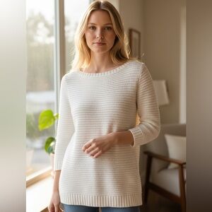 Ralph Lauren Cream Women's Crew Neck Sweater - Size Small
